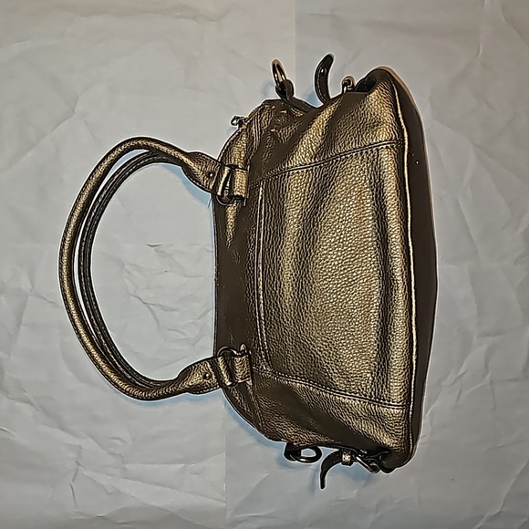 ANNE KLEIN Trinity Satchel in Brushed Gold Vegan Leather - Picture 2 of 14